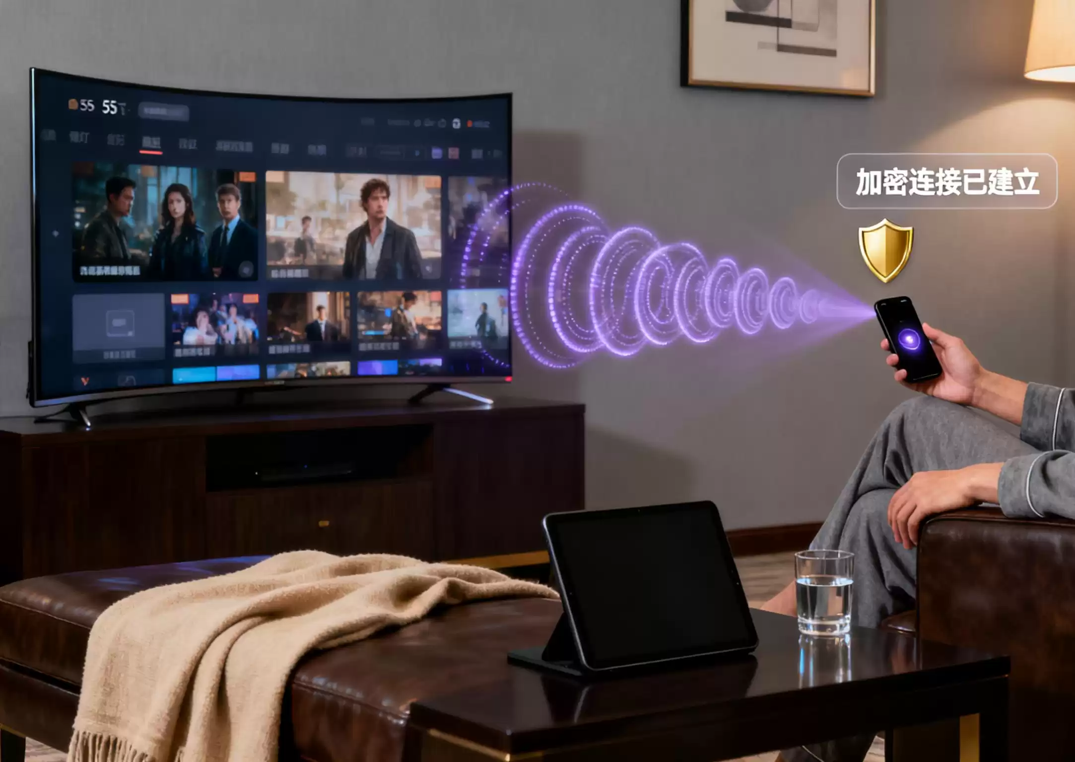 酒店私密投屏革命：零断连、绝泄密，客房秒变顶级私人影院！